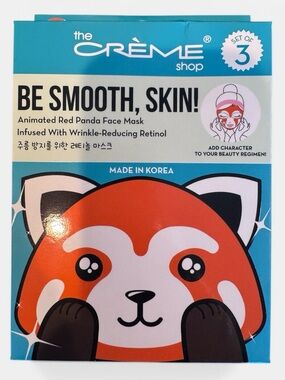 The Crème Shop K-Beauty Face Masks Set of 3 Red Panda Retinol Sheet Masks Korea